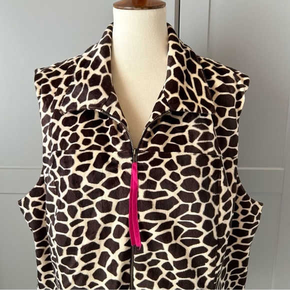 Susan Graver Style Womens 2X Fleece Vest Animal Print Office Work Fall - Picture 5 of 8
